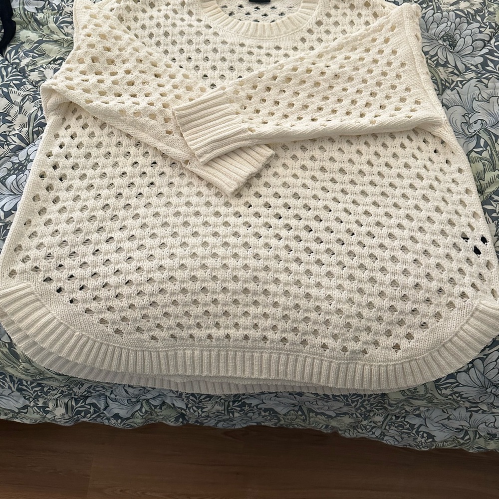 Torrid Cream Open-Knit Women's Sweater